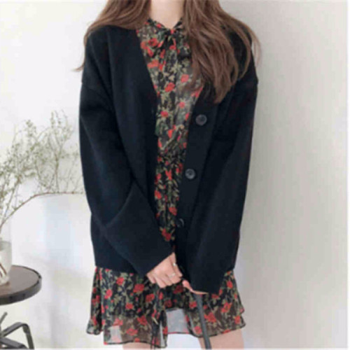 Korean autumn sweater women's cardigan fashion 2020 new women's fashion show thin V-Neck Sweater large coat