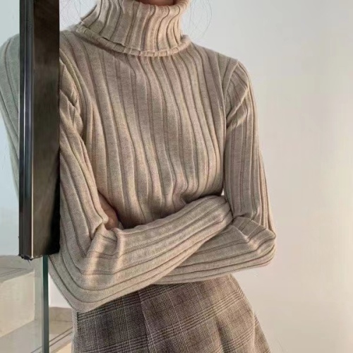  autumn and winter new products thick wide pit strip turtleneck sweater women's long-sleeved warm knitted top