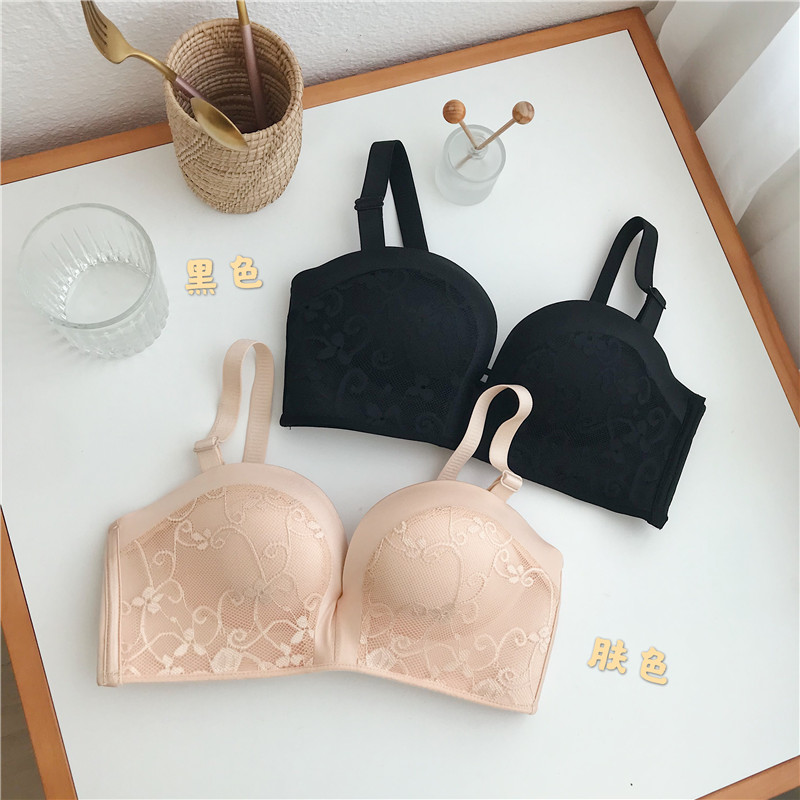 Real shot 2022 strapless underwear women gather non-slip upper support without steel ring back bra strapless invisible bra