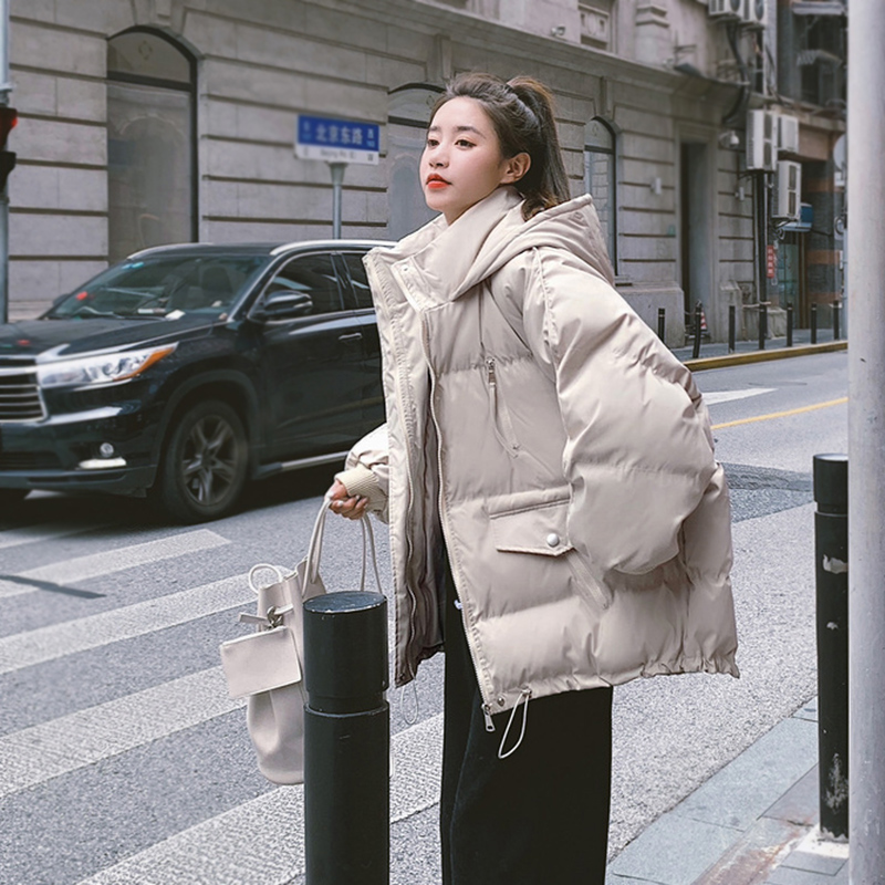 Net map 2022 new bread coat short down cotton coat cotton coat women's Korean version loose autumn and winter coat cotton jacket