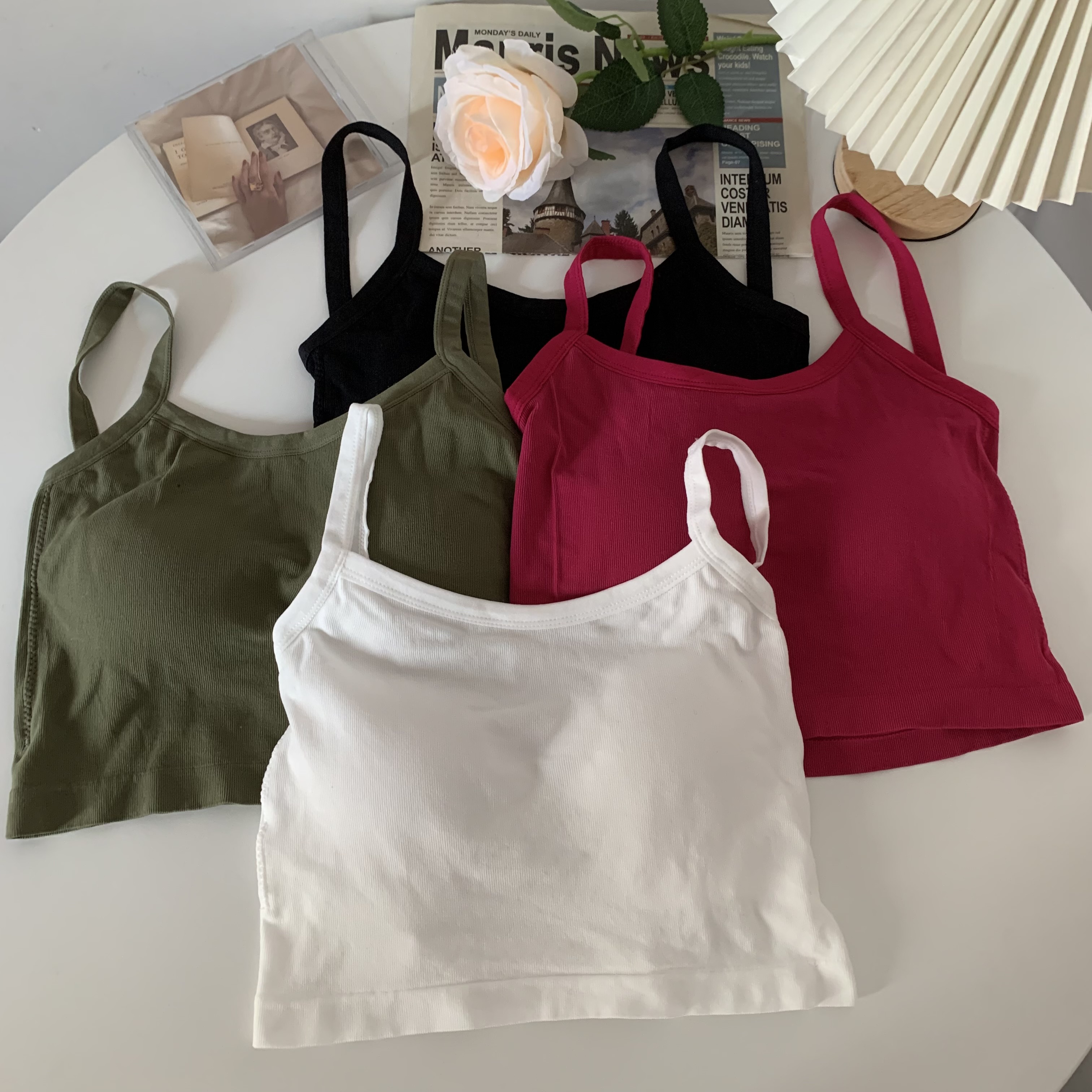 Real shot real price new seamless U back fixed cup underwear ladies sexy big backless cross belt outer wear vest