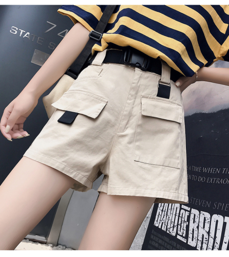 Real photo Work Shorts summer loose straight tube casual pants hip hop Hong Kong fashion sports pants