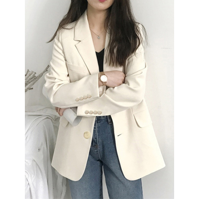 Small suit jacket female 2022 spring and autumn new high-end design sense niche casual white suit top