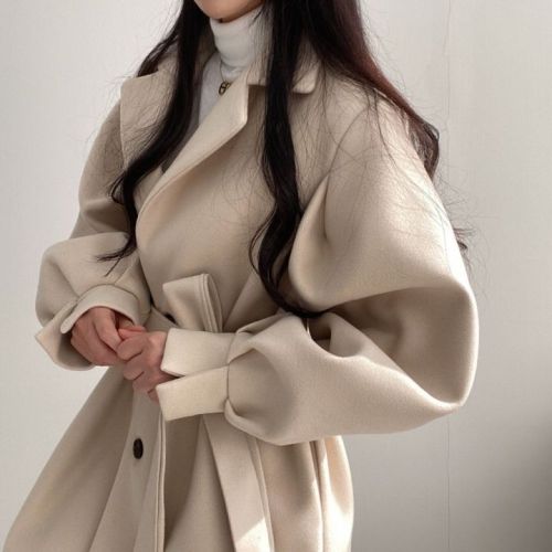 Korean small short woolen coat