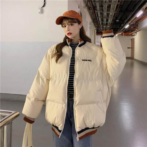 Winter cotton-padded women's new Korean version loose and wild student bread clothes stand-up collar cotton-padded jacket thickened padded jacket