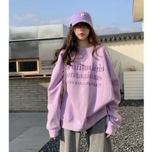 Big fish scale polyester fiber thin section sweater women's round neck printing back bag strip