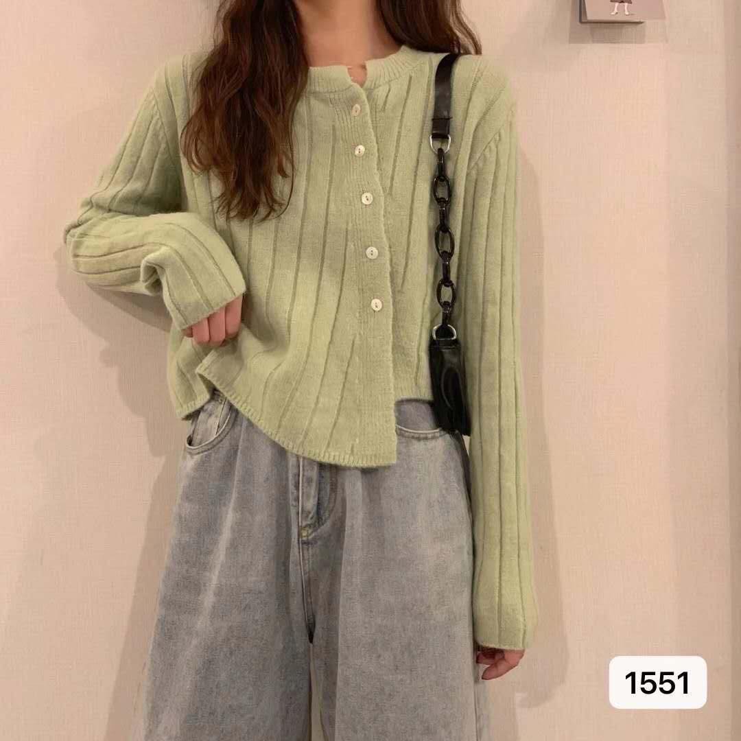 Autumn 2020 new irregular thin long sleeve knitted sweater jacket for women's wear with cardigan jacket