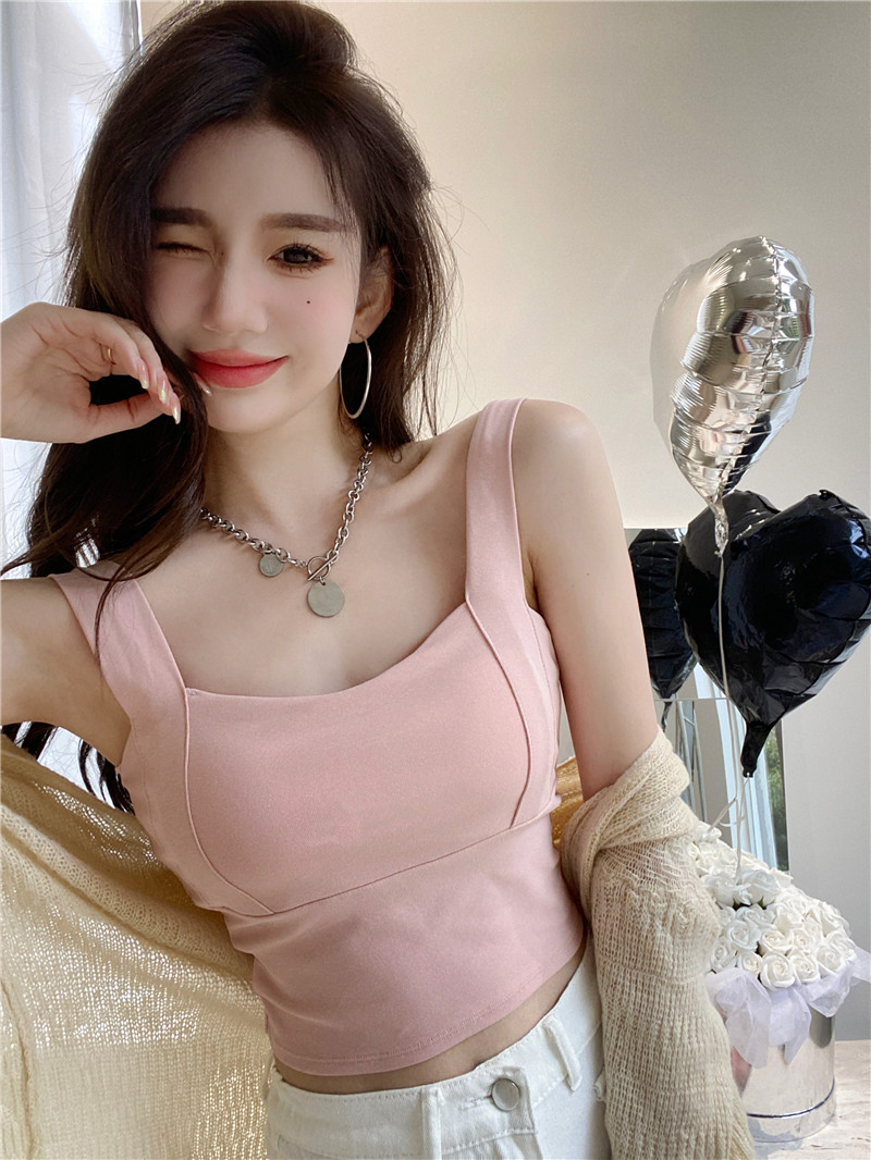 Real price~2023 new style beautiful back camisole sports outerwear bottoming sleeveless top with chest pad