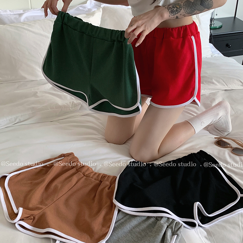 Real price summer hot long legged girls' super shorts, hip lifting, thin contrast casual pants