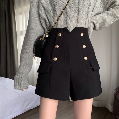 Real shooting real price ins net red high waist suit shorts women loose wide leg pants Korean version all-match outside wear tide