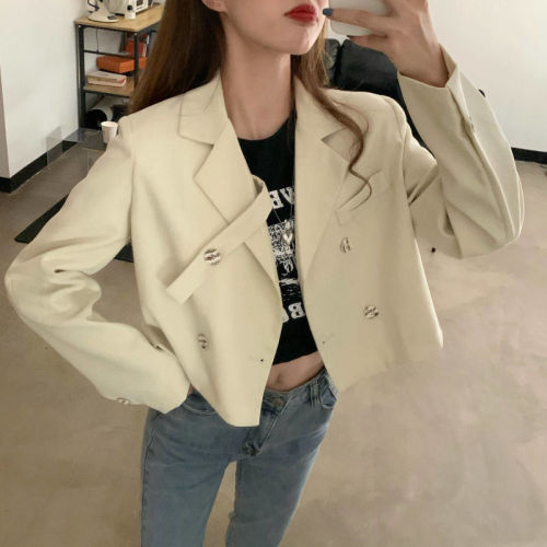 Autumn 2022 new loose Korean version short suit collar high-quality gas long-sleeved suit small jacket female chic