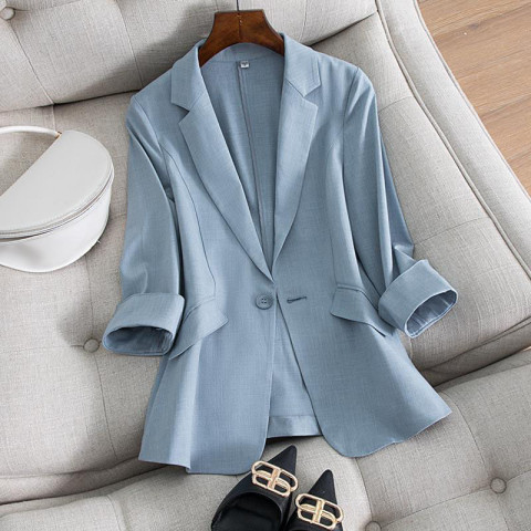 Western style small suit coat women's seven point sleeve spring and summer new Korean style slim suit top