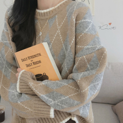 Lazy wind Pullover Sweater women's winter 2021 new loose Korean student's very fairy foreign style coat net red thickened