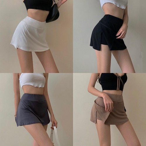 Fitness skirt design sense of leisure High Waist Sports split skirt pants in summer thin high waist thin anti light skirt