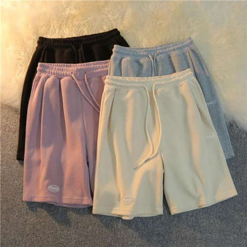 65.35 Minnie cotton sports cropped pants for women Xia Chaohuo BF straight tube casual wide leg pants ins shorts