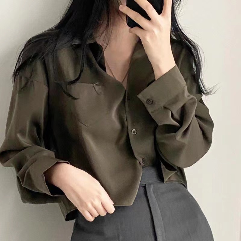 2023 spring and summer new short casual shirt women