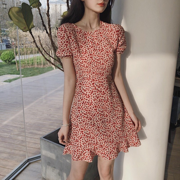 Floral dress short little girl summer 2020 new A-line dress first love skirt