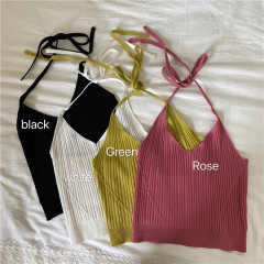 Knitted suspender vest for women's wear, new Korean version in summer, slim and versatile