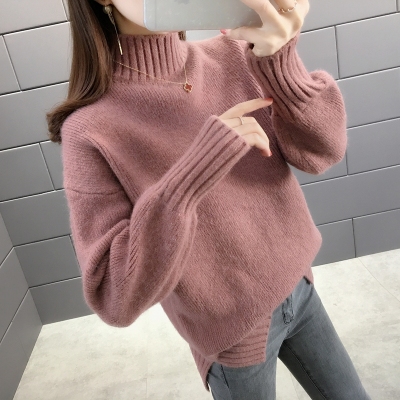 Half high neck sweater women's 2020 new women's loose bottoming shirt for autumn and winter