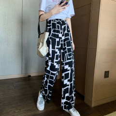 Real shot ~ m ~ 4xl2020 summer Korean version of fat mm large women's clothes loose and slim, floor sweeping and wide leg pants