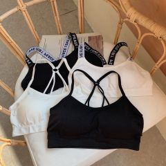 Real shot back cross sling vest, anti gloss bra, summer beauty back wrapped chest with chest cushion top