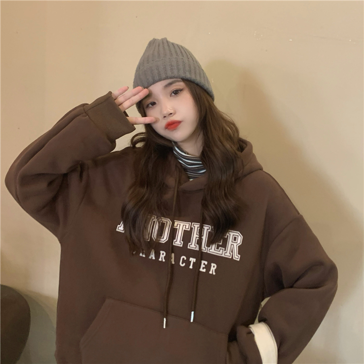 Big fish scales 260g 100% polyester thin sweater women's hooded print rear bag double cap
