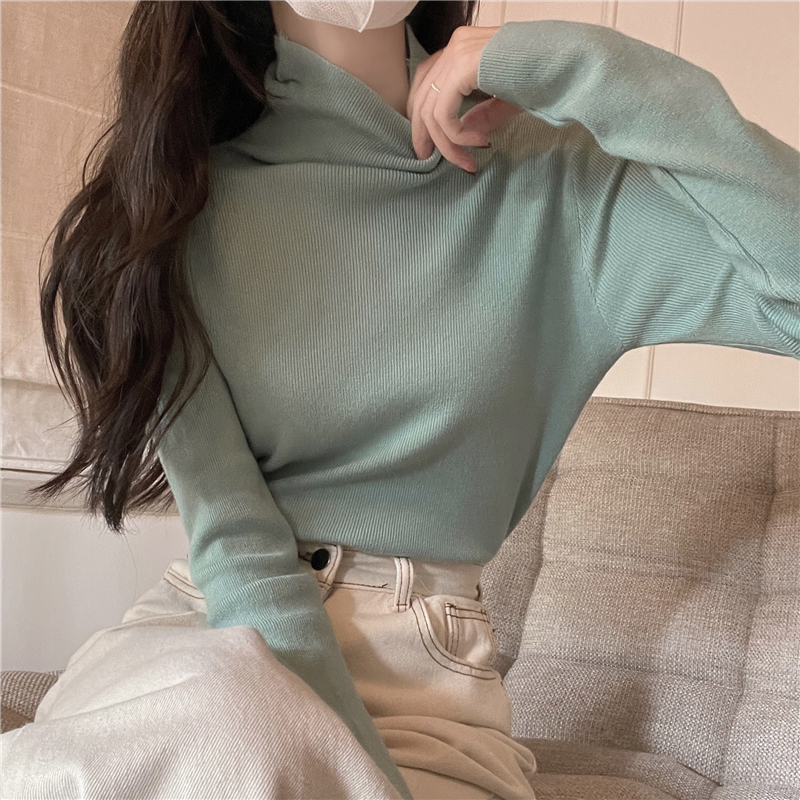 Real shooting real price New Korean version all-match soft and thin high-necked long-sleeved knitted bottoming shirt women 13 colors