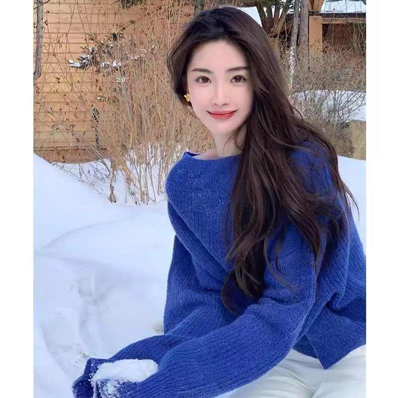 2022 autumn and winter new Korean Dongdaemun net red knitted sweater Kleinland pullover women's