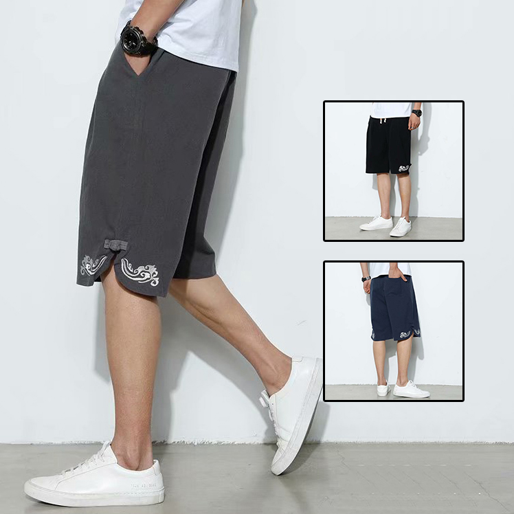 Men's casual sports pants, Chinese style cotton linen pants, junior students' fashion pants, summer new