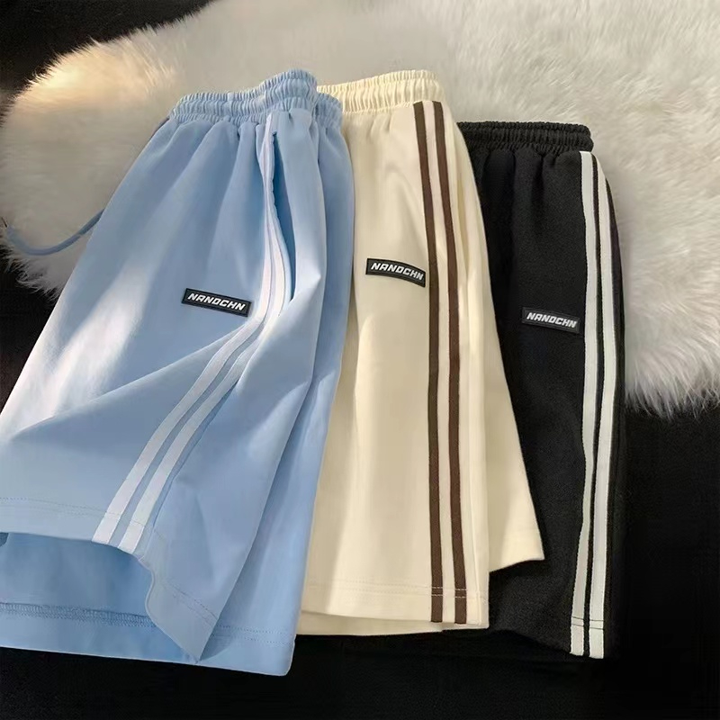 Official figure new summer casual shorts women's loose wide leg cropped pants fashion high waist slim straight tube pants