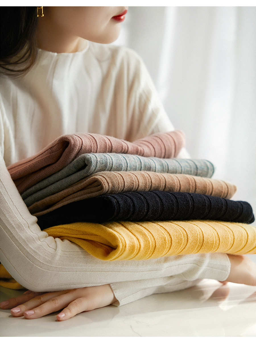 Good quality of foreign trade returns to autumn and winter 2021 new cigarette tube half high neck all wool sweater for women