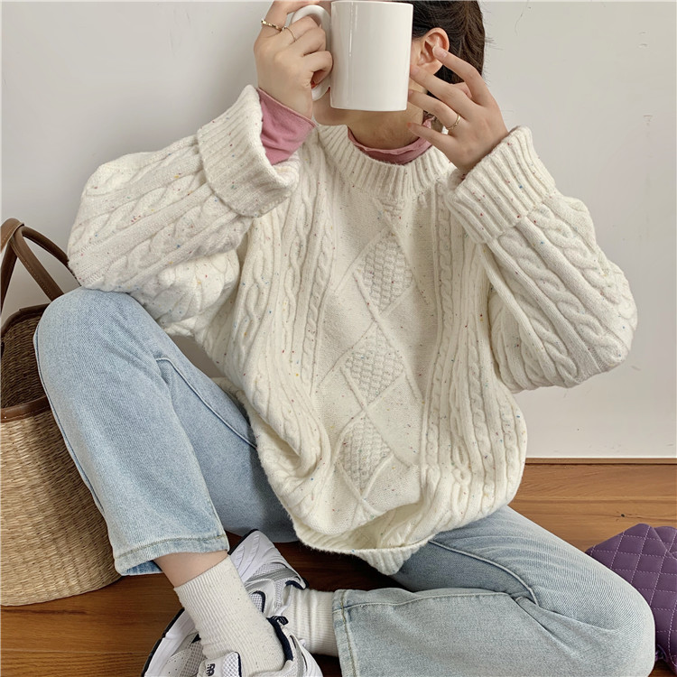 Minority design sense knitted sweater coat 2021 autumn and winter bottoming high collar Pullover for women