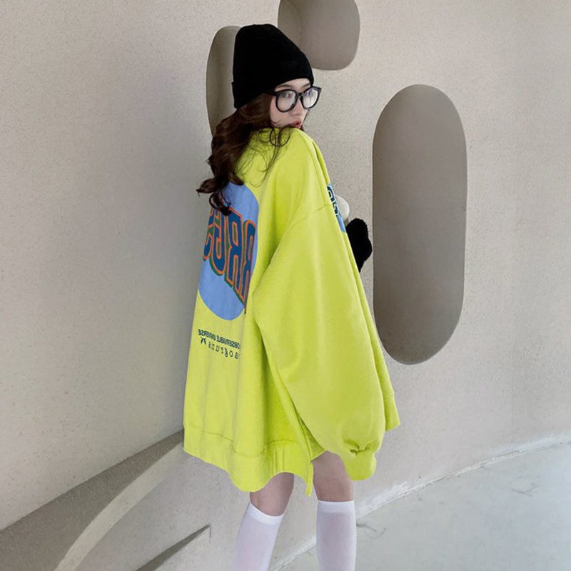 65 thin, medium and long, loose and lazy style sweater, women's new spring and autumn Korean student top