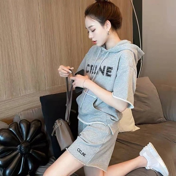 6535 fish scale sports suit women's new salt fried Street sweater shorts thin age reduction two-piece set