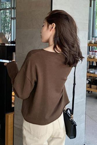 Knitted Cardigan Jacket Women Fashion 2020 new autumn V-neck thin style foreign style thin sweater top thin women