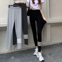 Real price new super versatile striped color matching slim Leggings Korean Leggings casual pants