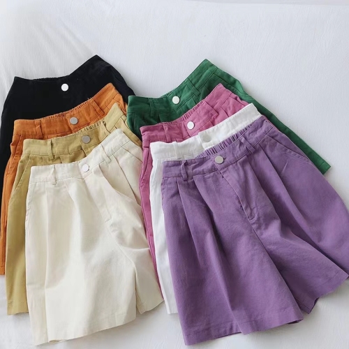 Real price a summer loose and thin hot pants women's Korean version versatile cotton casual Capris wide leg shorts