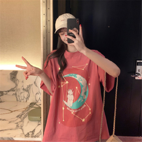 Summer new plus-size women's clothing loose cute age-reducing short-sleeved fashion all-match knock good-looking white T-shirt