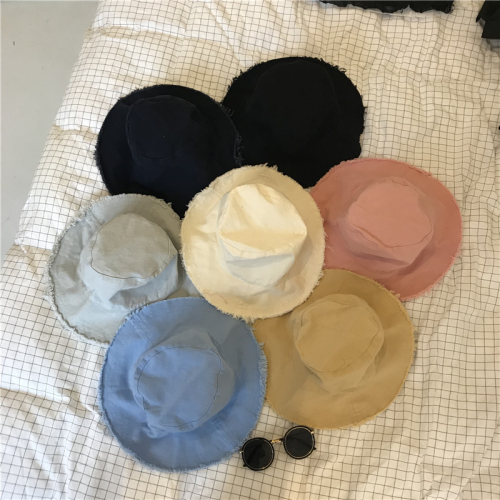 Real price rough edged fisherman hat female summer sun visor hat leisure edging basin hat