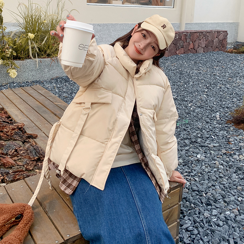 Down cotton jacket women's short style 2022 new winter thickened ins port wind Harajuku cotton jacket small man cotton jacket trend