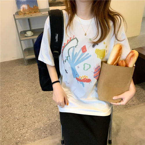 Real photo real price Korean T-shirt summer loose Japanese net red top women's fashion student clothes