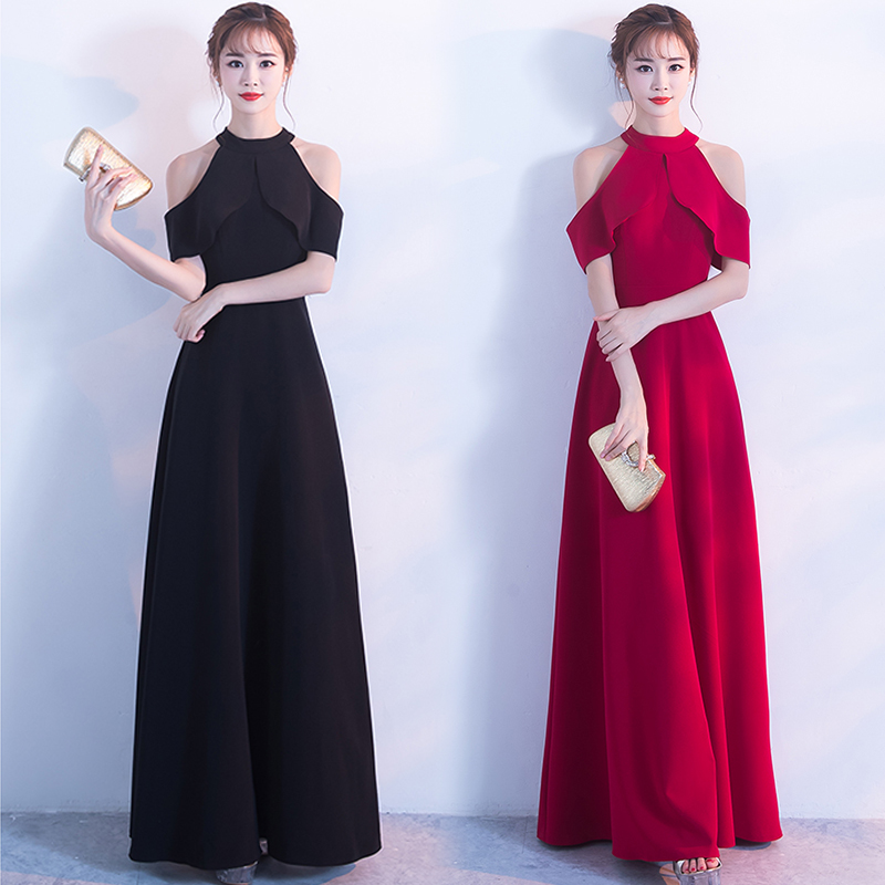 Evening dress women's long elegant thin banquet dress Korean Princess Party Dress