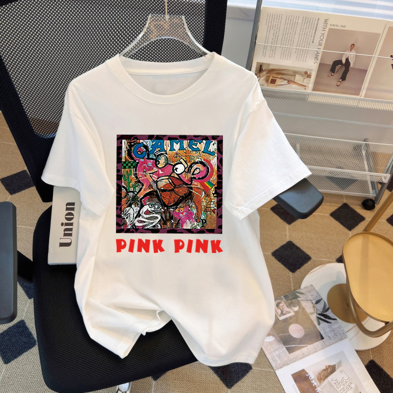 Real price pure cotton wrap collar 2023 summer new 200g pure cotton pull shoulder strip pure cotton short-sleeved T-shirt