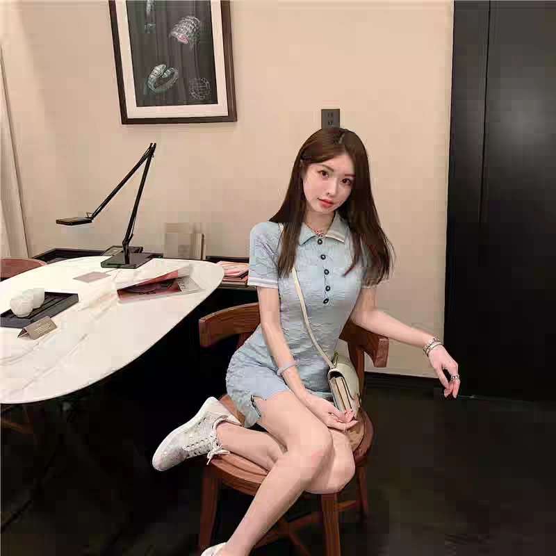 Light luxury celebrity street dress women's summer new tea break French design niche retro platycodon skirt