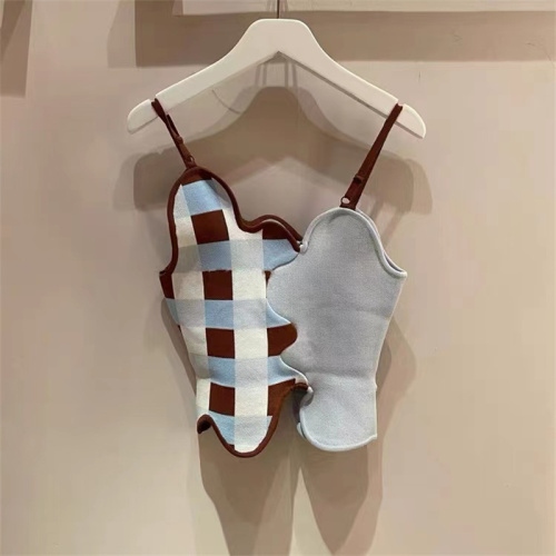 Glyp spring and summer of 2022 ~ Korean striped knitted suspender vest, slim and versatile