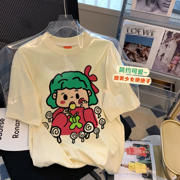 Official figure real price 6535 cotton 180g 2022 new short sleeve T-shirt women