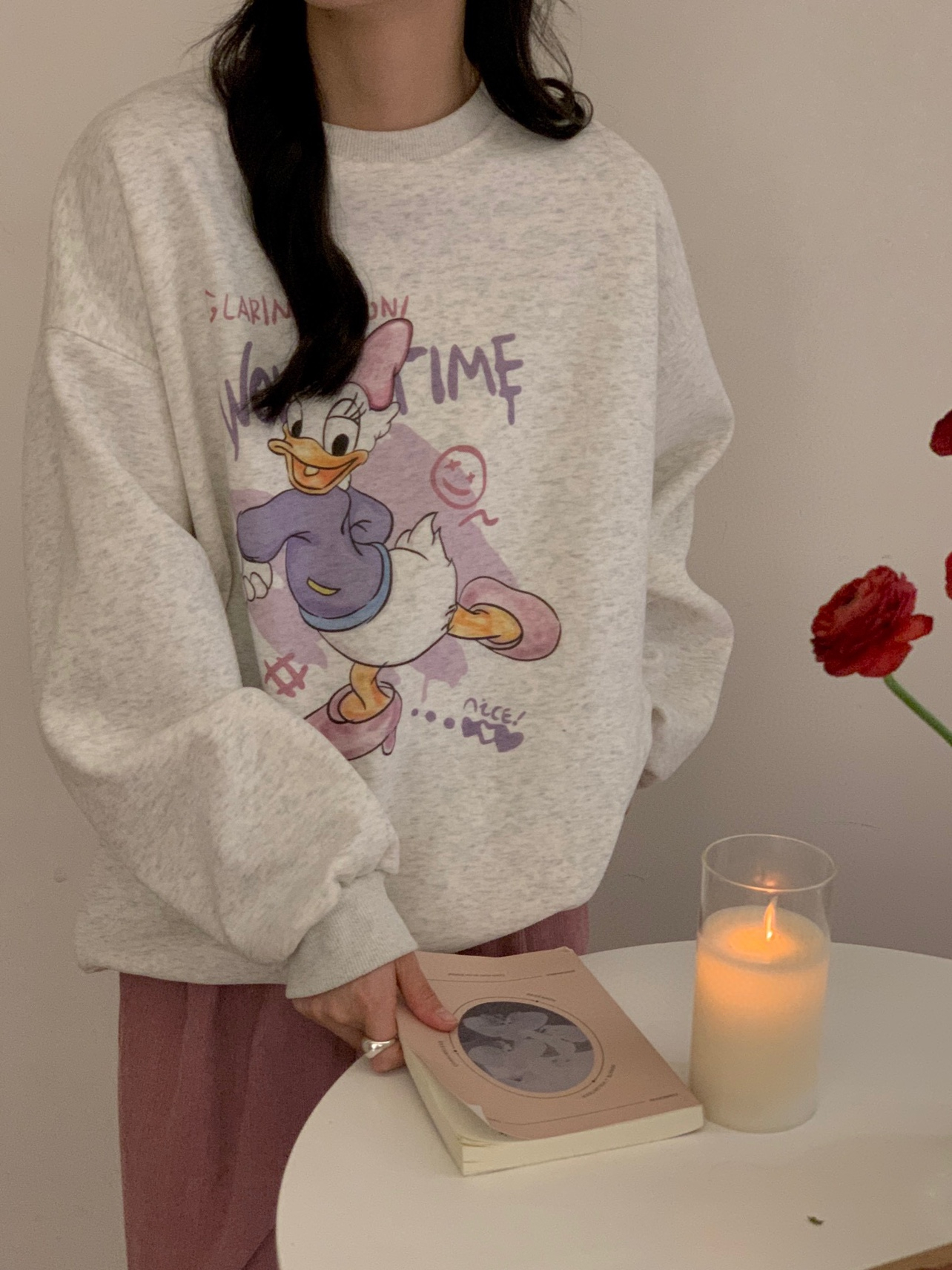 Plush and thickened 400g composite silver fox fleece round neck sweater women's autumn and winter clothing to keep warm