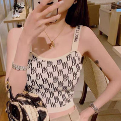 Knitted letter suspender waistcoat for women