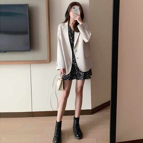  spring Small Vintage Coat loose British style retro western style net red design suit woman