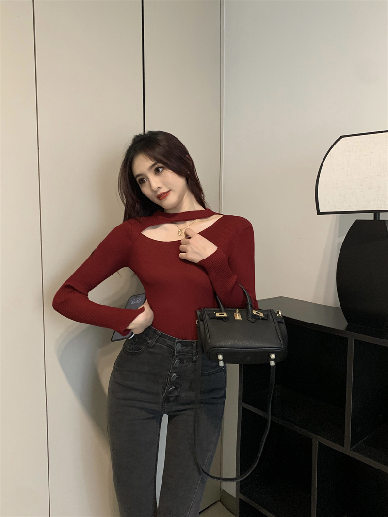 Real shot at real price, unique design, small crowd, careful machine, thin knitted bottoming shirt, long-sleeved sweater, inner wear